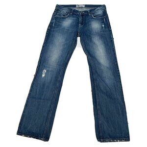 TRF Denim Rules jeans womens 8 distressed straight 32 x 34 blue